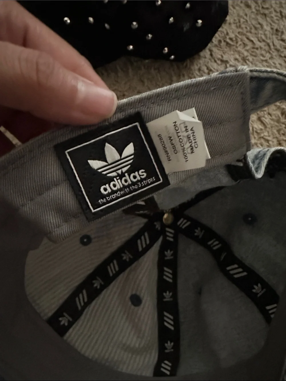 adidas Kids Light Blue Denim-Style Trefoil Cap